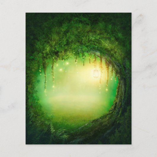 魅惑されたグリーン結婚フォレストの写真日付を保存 (裏面)