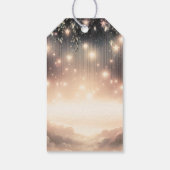 魅惑されたスカイツリーの輝く星と雲 ギフトタグ (裏面)