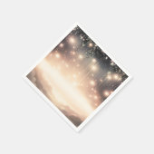 魅惑されたスカイツリーの輝く星と雲 スタンダードカクテルナプキン (角)