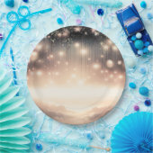 魅惑されたスカイツリーの輝く星と雲 ペーパープレート (パーティー)