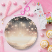 魅惑されたスカイツリーの輝く星と雲 ペーパープレート (パーティー)