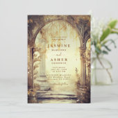 魅惑されたフォレストポータル結婚金ゴールド 招待状 (スタンド正面)