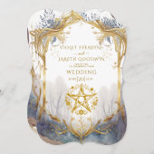 魅惑されたフォレストポー異教の結婚タル 招待状 (正面/裏面)