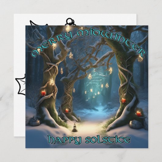 魅惑されたフォレスト至パスの挨拶プリント シーズンカード (正面/裏面)