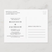 魅惑されたフローラは日付を結婚変更 案内ポストカード (裏面)