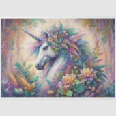 魅惑されたフローラ林の切り離しユニコーン 薄葉紙 (正面)