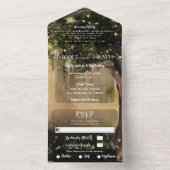 魅惑されたヴィンテージお洒落フォレスト結婚ウッズ オールインワン招待状 (内側)