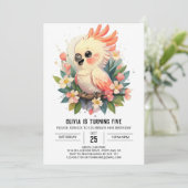 魅惑された印刷可能な鳥誕生日 招待状 (スタンド正面)
