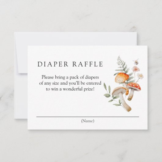 魅惑された森おむつラッフルエンクロージャカード 招待状 (正面)