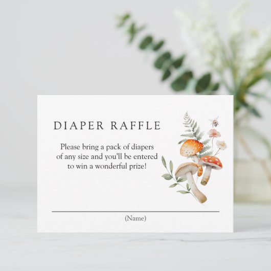 魅惑された森おむつラッフルエンクロージャカード 招待状 (スタンド正面)