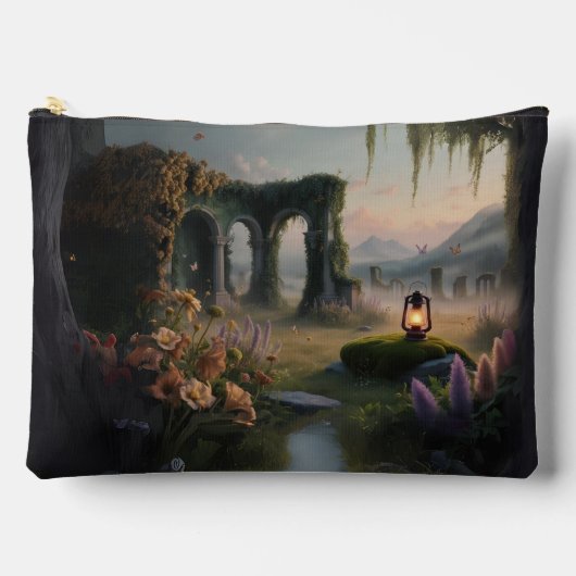 魅惑された森のジッパーパウチ アクセサリーポーチ (正面)