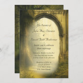 魅惑された森の結婚アーチ 招待状 (正面/裏面)