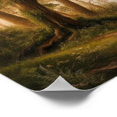 魅惑された森の絵を描風景 ポスター (角)