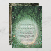 魅惑された森の葬儀お祝いの写真 招待状 (正面/裏面)