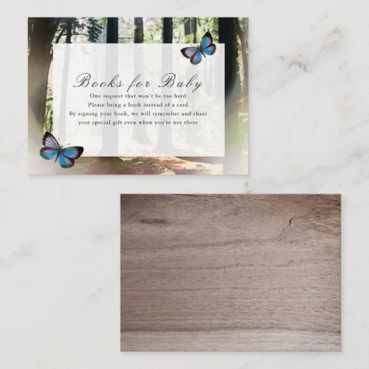 魅惑された森の赤ちゃんシャワーベビー エンクロージャーカード (正面/裏面)