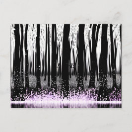 魅惑された森林の影と踊り花びら ポストカード