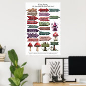 魅惑された森林方向標識DIYパーティープロップ ポスター (ホームオフィス)