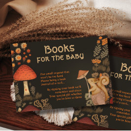 魅惑された森林浴の動物が本を持ってベビー エンクロージャーカード