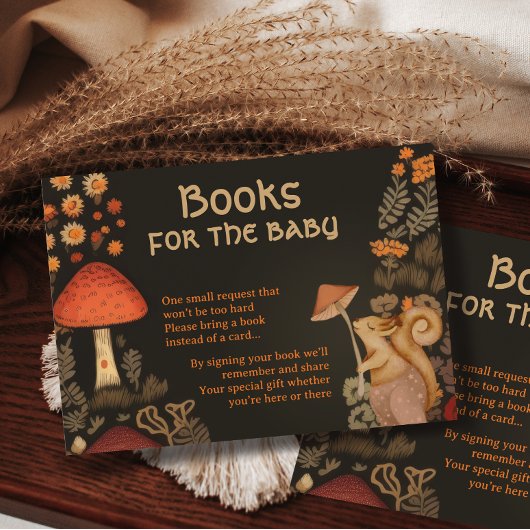 魅惑された森林浴の動物が本を持ってベビー エンクロージャーカード
