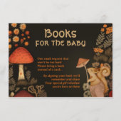 魅惑された森林浴の動物が本を持ってベビー エンクロージャーカード (正面)