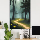 魅惑された森林道 ポスター (ホームオフィス)