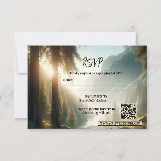 魅惑された森結婚の山 出欠カード (正面)