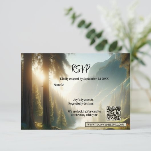 魅惑された森結婚の山 出欠カード (スタンド正面)