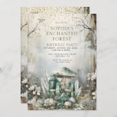 魅惑された森誕生日魔法結晶 招待状 (正面/裏面)