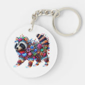 魅惑された白熱［赤熱］光を放つラクーン キーホルダー (裏面)