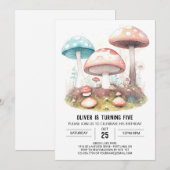 魅惑された真菌の森誕生日 招待状 (正面/裏面)