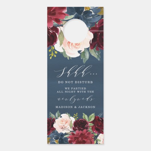 魅惑された結婚フローラの歓迎と邪魔をしない ドアノブサイン (裏面)