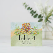 魅惑された結婚森のテーブル番号カード ポストカード (スタンド正面)