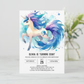 魅惑された編集可能な馬誕生日 招待状 (スタンド正面)