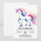 魅惑された編集可能な馬誕生日 招待状 (正面/裏面)