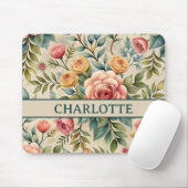 魅惑された花模様マウスパッド マウスパッド (マウス)