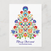 魅惑された花模様：民俗学のユレタイドのタペストリー ポストカード (正面)