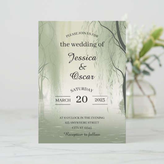 魅惑された葉エレガンスインスパイア春結婚ズ 招待状 (スタンド正面)