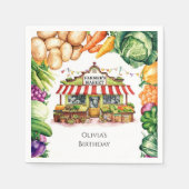 魅惑された野菜農家市場誕生日 スタンダードカクテルナプキン (正面)