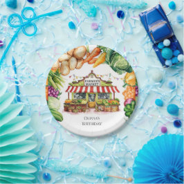 魅惑された野菜農家市場誕生日 ペーパープレート