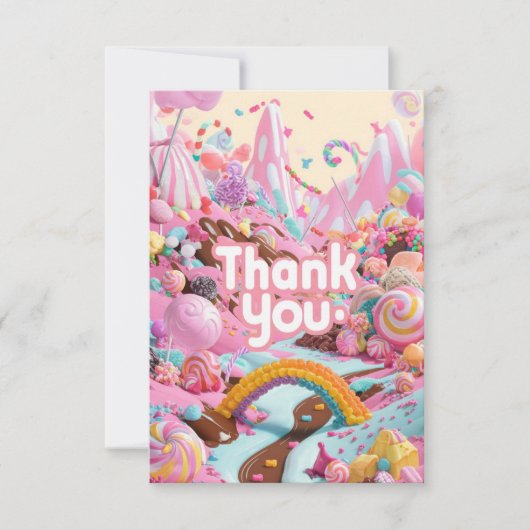 魅惑された魅力的キャンディランドサンキューカード サンキューカード (正面)