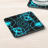 魅惑するネオンパターンアート コースター (左側)