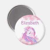 魅惑と魔法とユニコーンパーソナライズされた マグネット (正面/裏面)