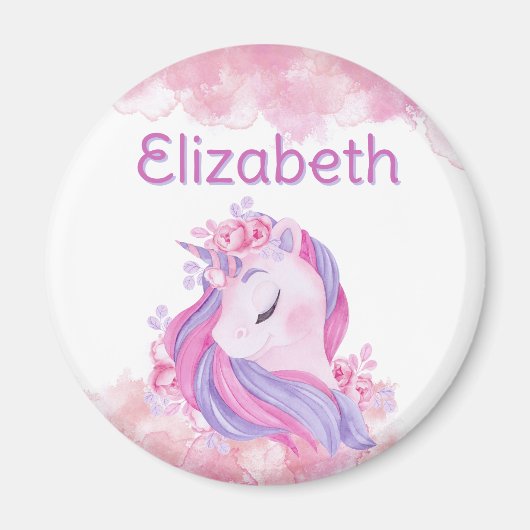 魅惑と魔法とユニコーンパーソナライズされた マグネット (正面)