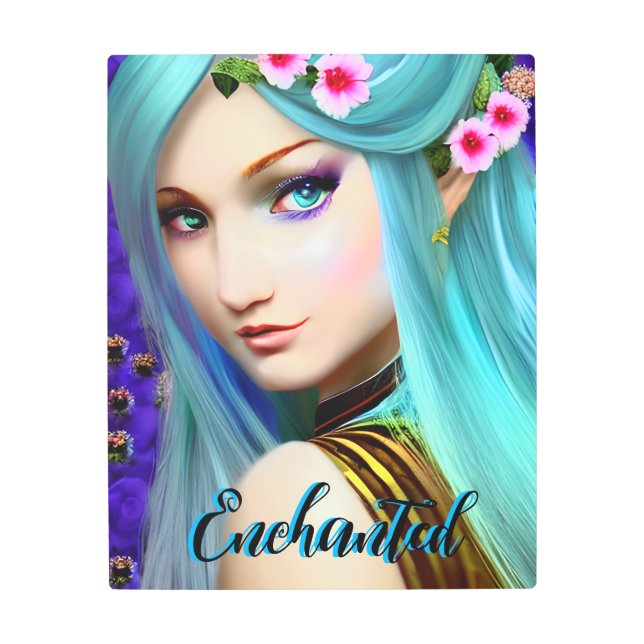 魅惑のおとぎ話のかわいらし少女 メタルプリント (正面)