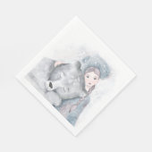 魅惑のお洒落少女とクマのクリスマス スタンダードランチョンナプキン (角)