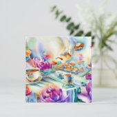 魅惑のお茶パーティー:おいしい、赤ちゃんシャワー 招待状 (スタンド正面)