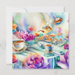 魅惑のお茶パーティー：おいしい、赤ちゃんシャワー 招待状