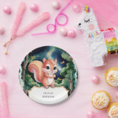 魅惑のかわいいリス誕生日 ペーパープレート (パーティー)