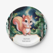 魅惑のかわいいリス誕生日 ペーパープレート (正面)