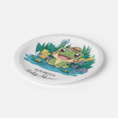 魅惑のかわいらしカエルの赤ちゃんシャワー ペーパープレート (アングル)